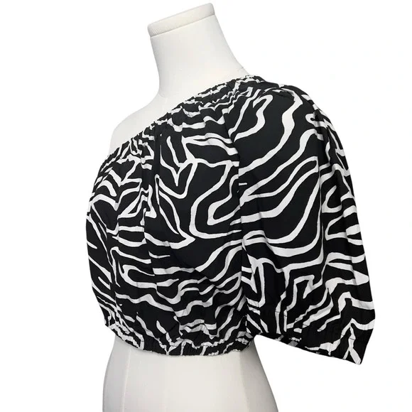 Rails Evy Top Black/White Contour Lines Small Elegant Animal Print MSRP $158 - Picture 3 of 7